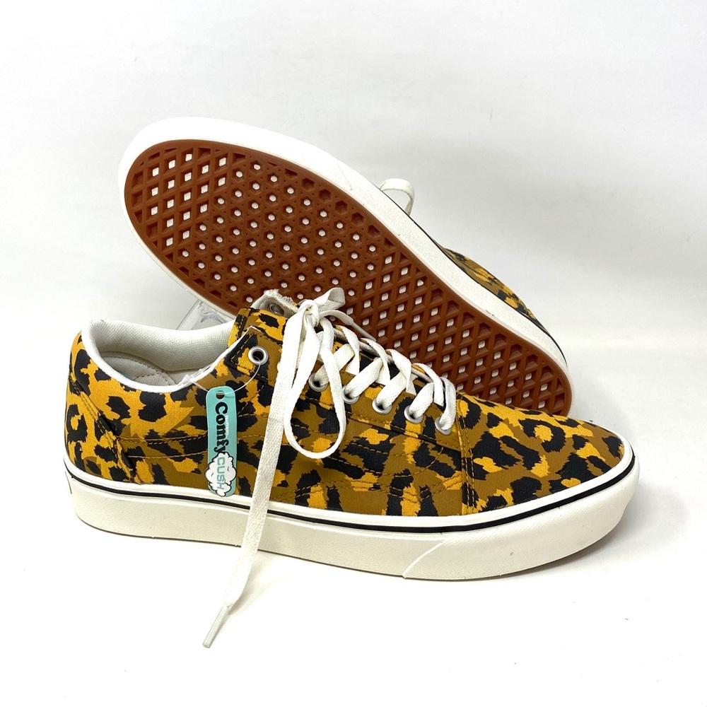 💖MEGA SALE💖VANS Comfycush Old Skool Leopard Yellow Black Womens VN0A5DYC9KK - Picture 9 of 11